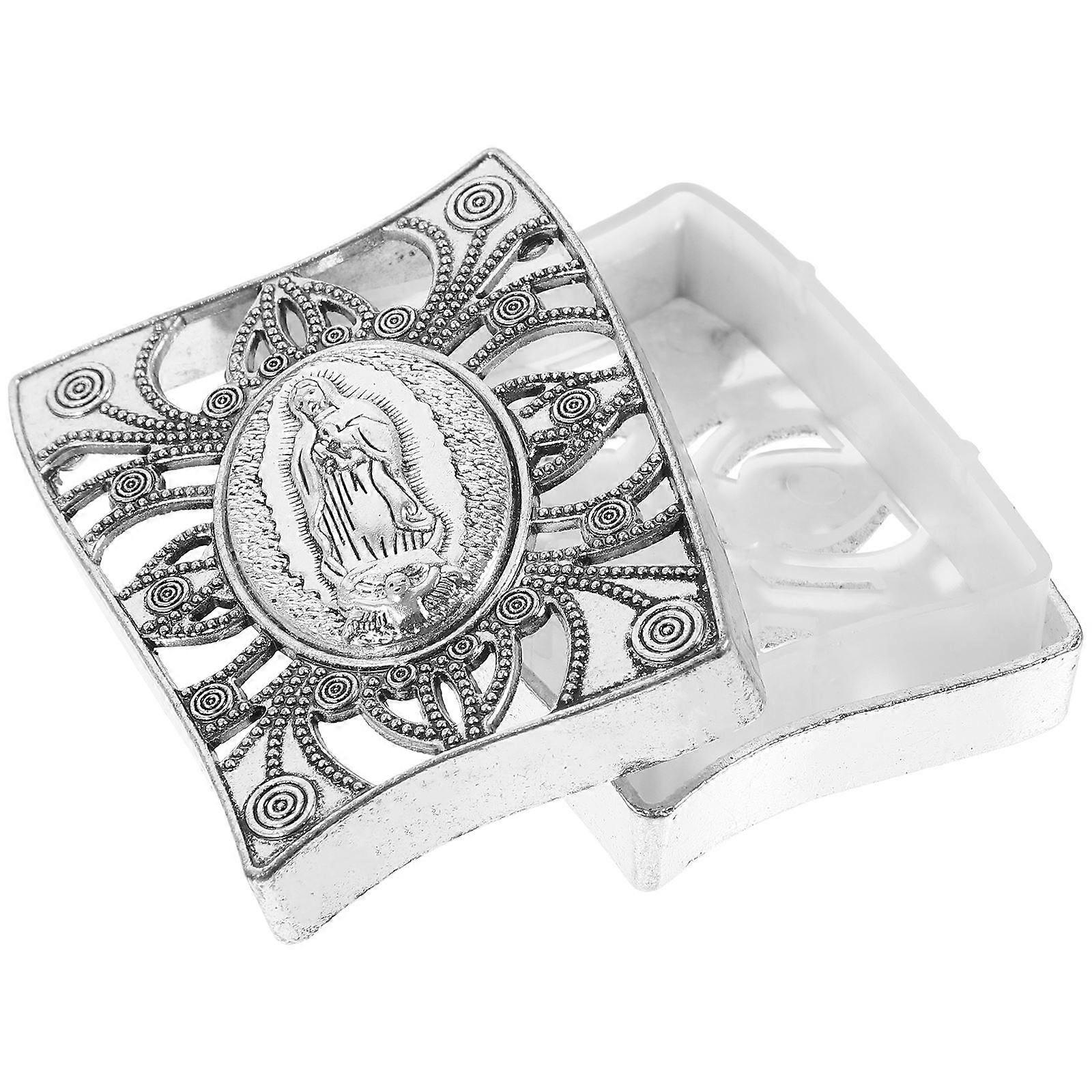 Rectangular Rosary Case 2Pcs Elegant Jewelry Box For Gift Recipients Portable Silver Storage