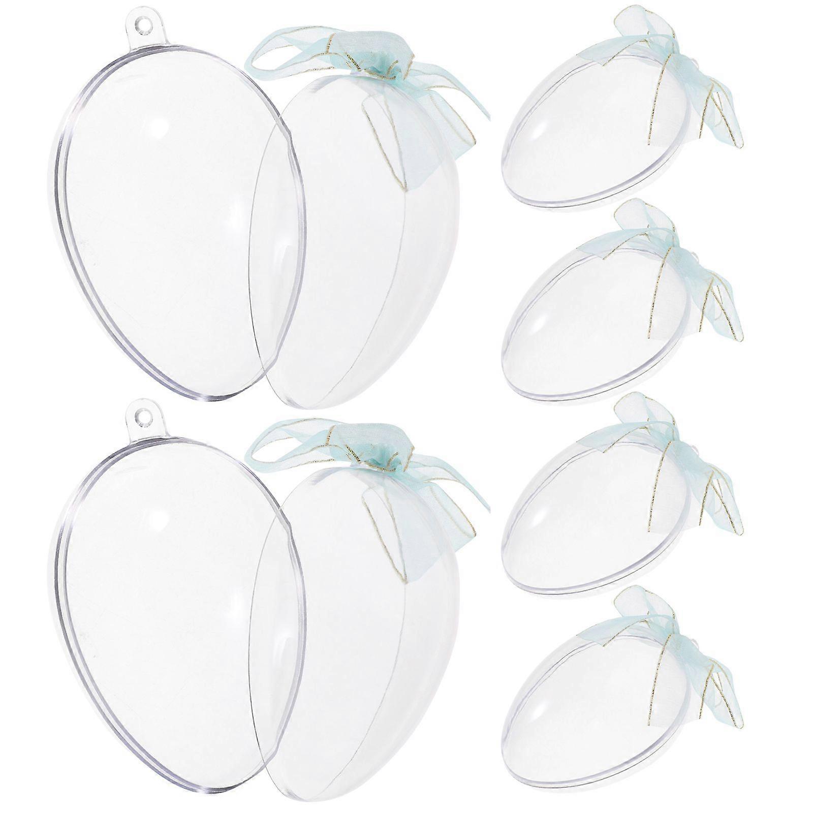 6Pcs Easter Candy Box Creative Clear Egg-shaped Fillable Candy Holder Easter Party Favor
