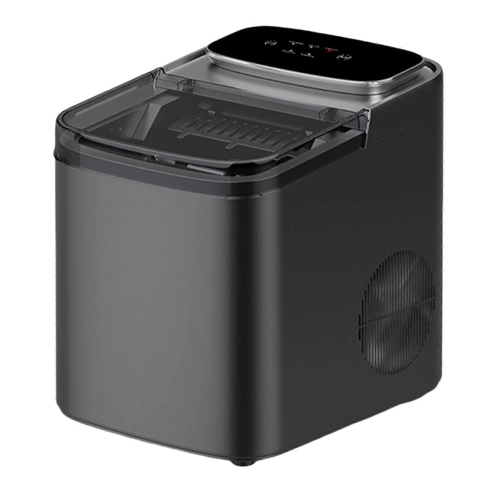 Portable Countertop Ice Maker with Nugget Ice, Two Cube Sizes, SelfCleaning, Handle, Grey Green