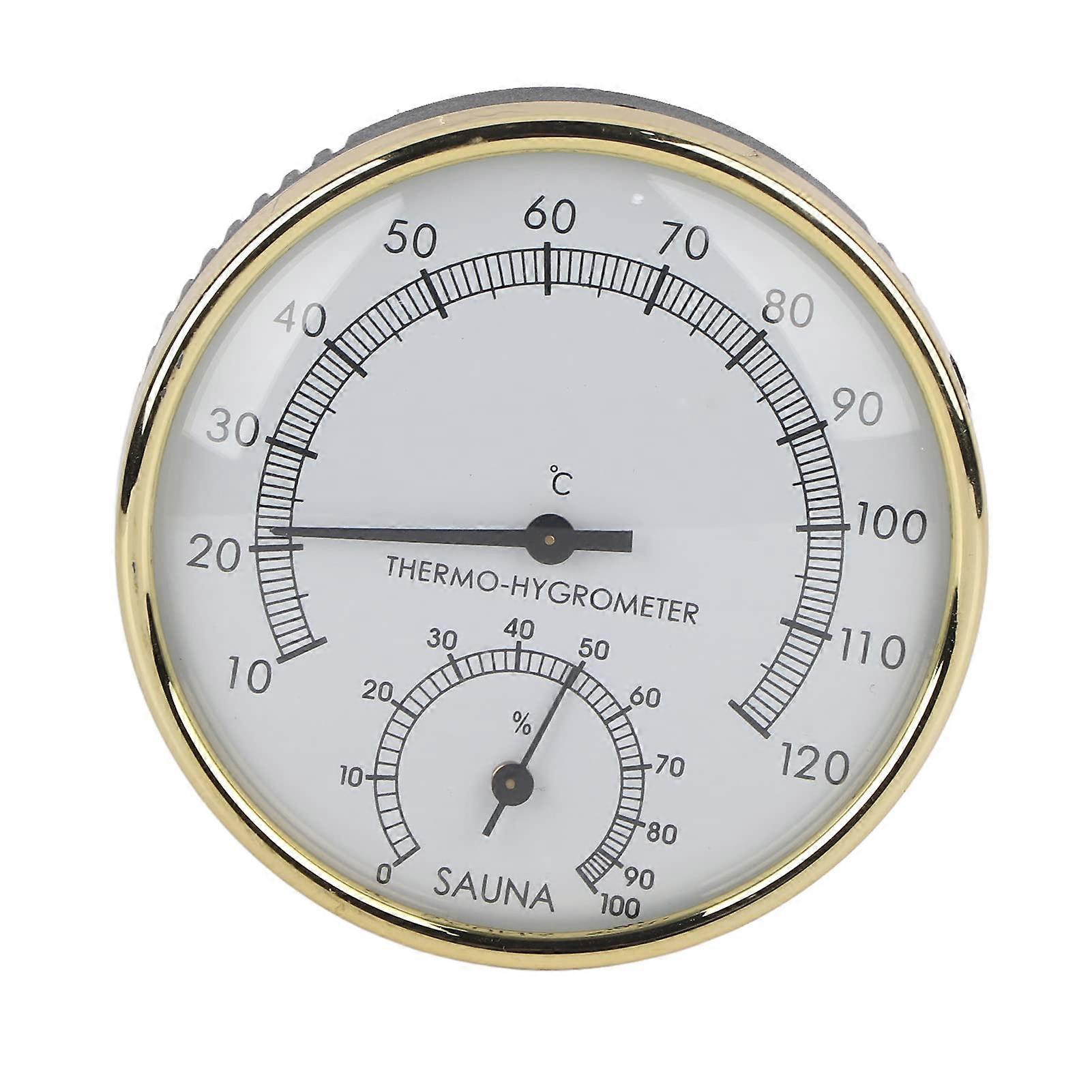 Sauna Thermometer Hygrometer Combo,  Precision Metal Dial Temperature and Humidity Gauge