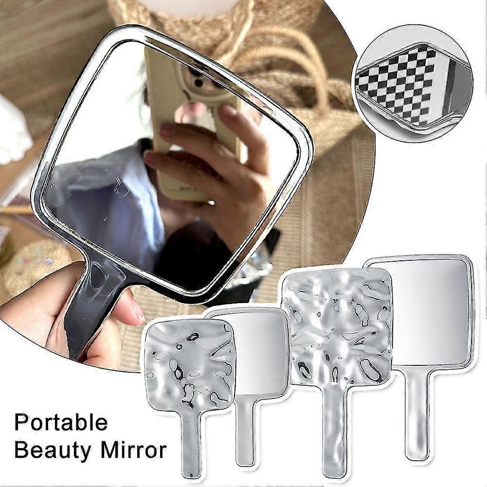 Square Handheld Makeup Mirror Home Retro Mirror