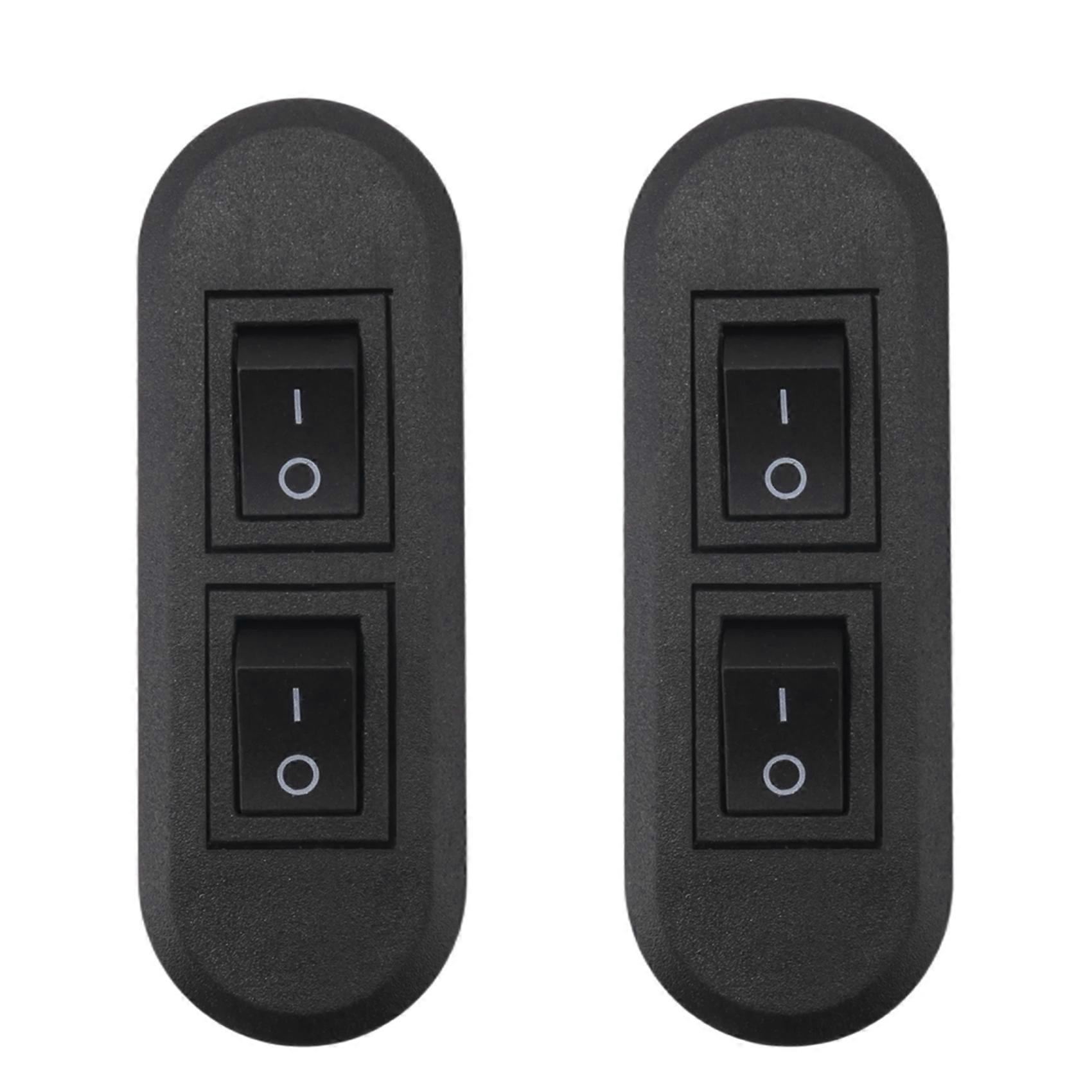 Embedded Wire Switch Black Duplex Switch Straight-Through Rocker Switch Suitable for Dual-Control Desk Lamp