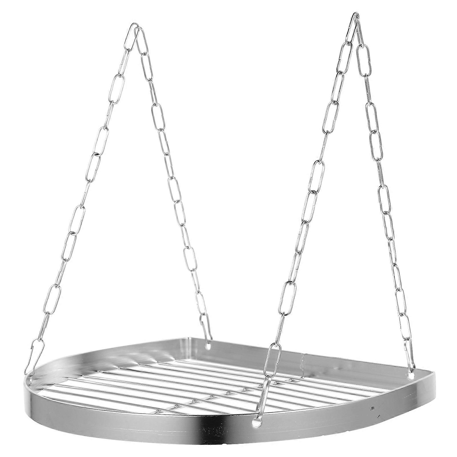 Silver Wall Mounted Hanging Storage Shelf for Bathroom Storage