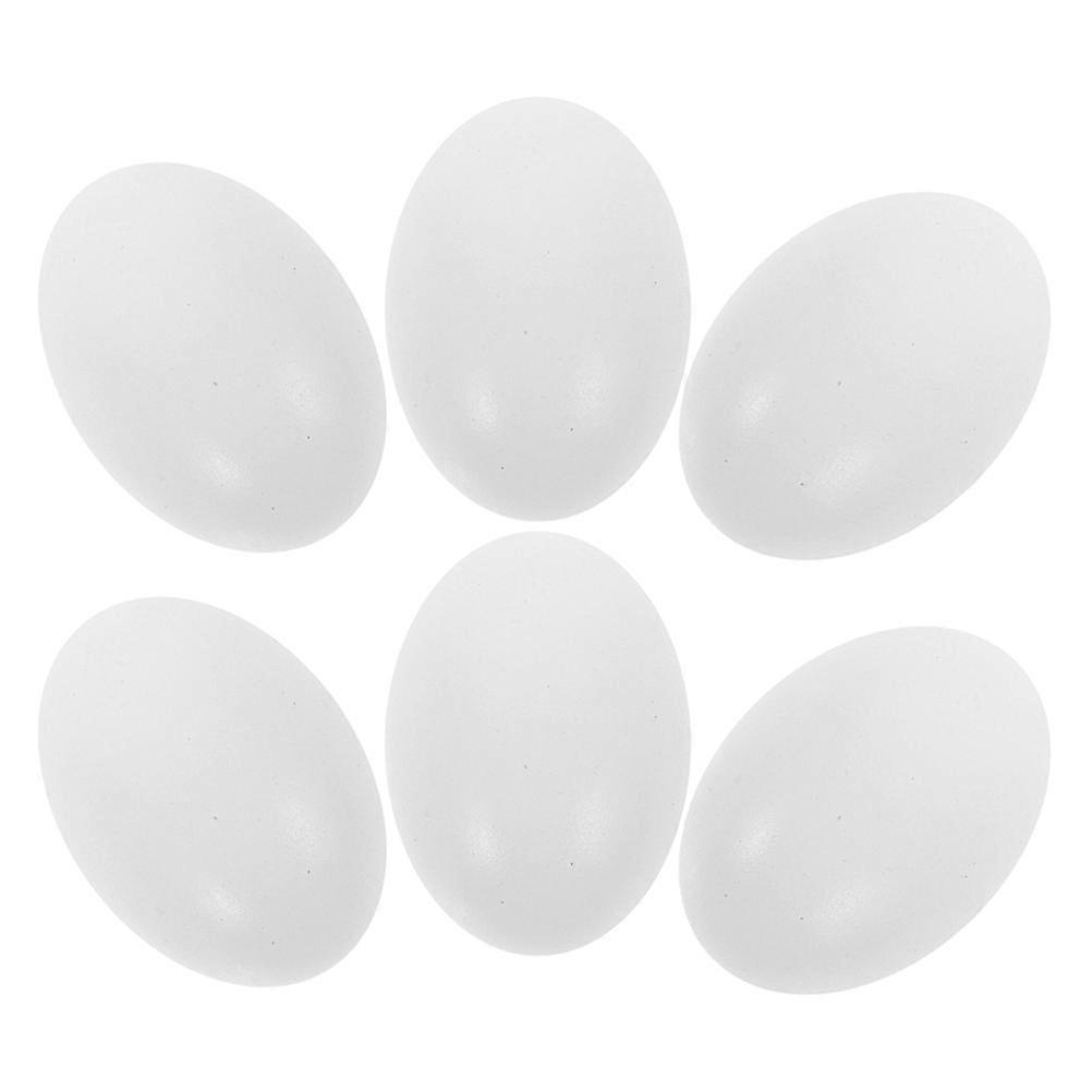 DIY Wooden Eggs for Crafts 6Pcs White Easter Egg Decorations