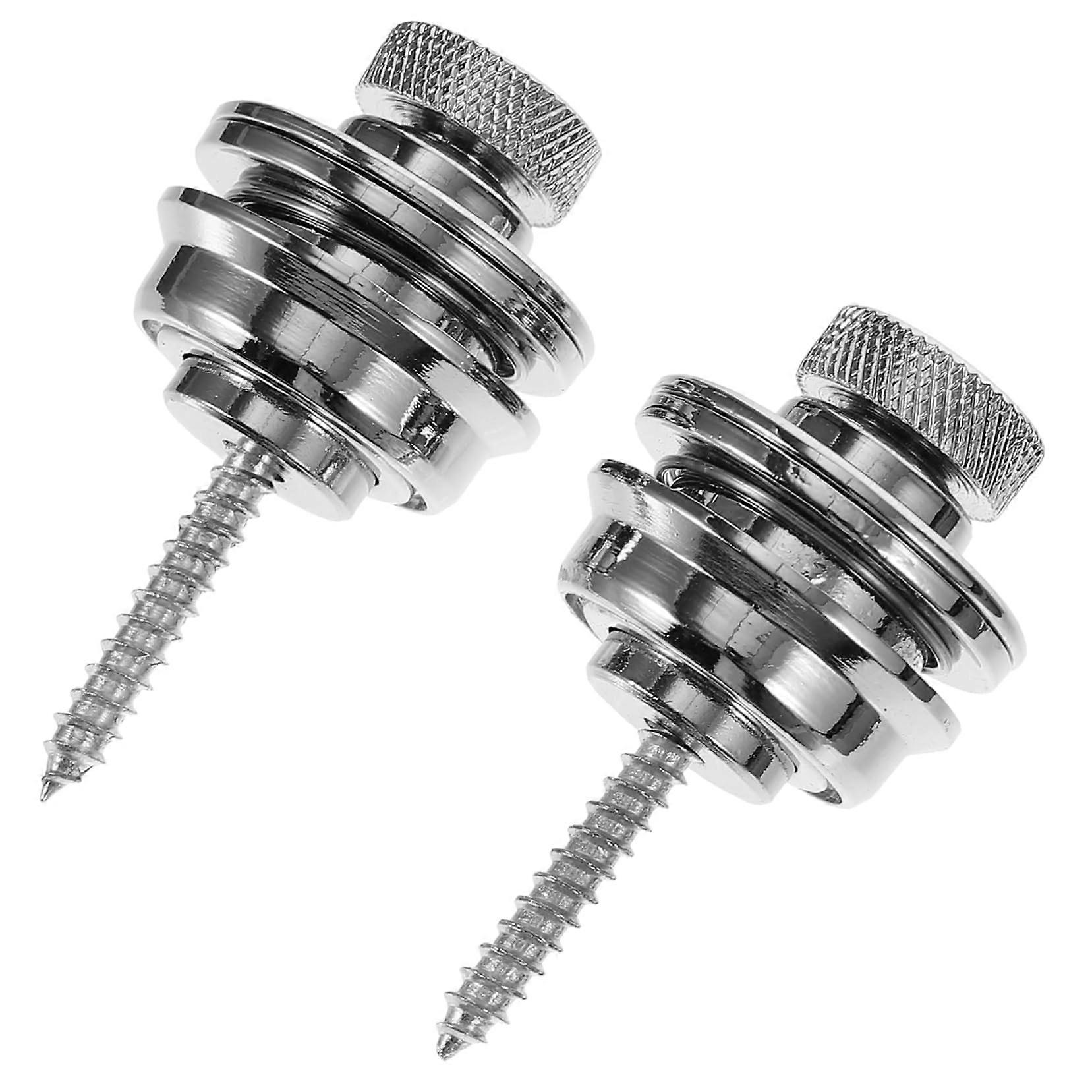 2pcs Guitar Strap Button Replacement Set with Secure Strap Lock End Pin and Screws