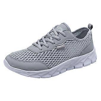 Ediodpoh Herren Sommer Leichte Atmungsaktive Mesh-Schuhe Laufschuhe Mesh-Schnürschuhe Große Größe Freizeitschuhe Sneaker für Herren Grau 9
