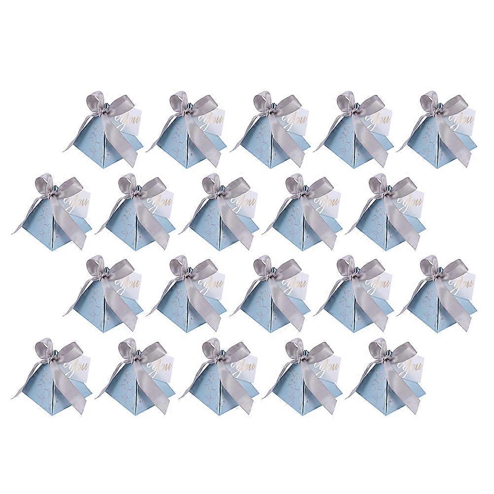 Wedding Candy Case Blue Pyramid Design for Candy Storage 60Pcs
