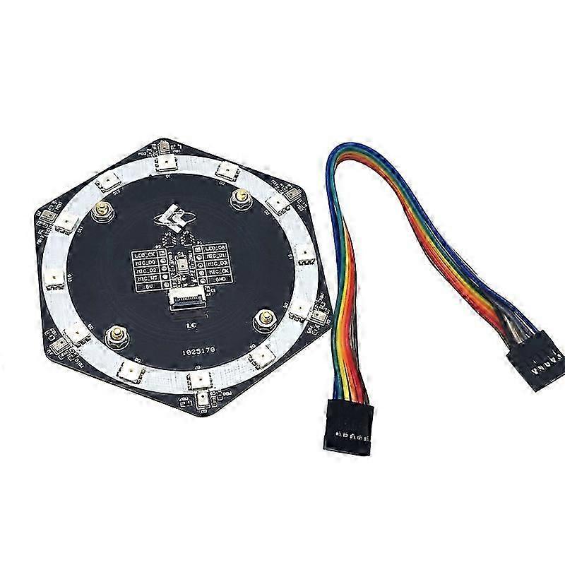 6+1 I2S microfoonarraymodule met spraakherkenning en LED-display K210 6+1 module Zwart SH
