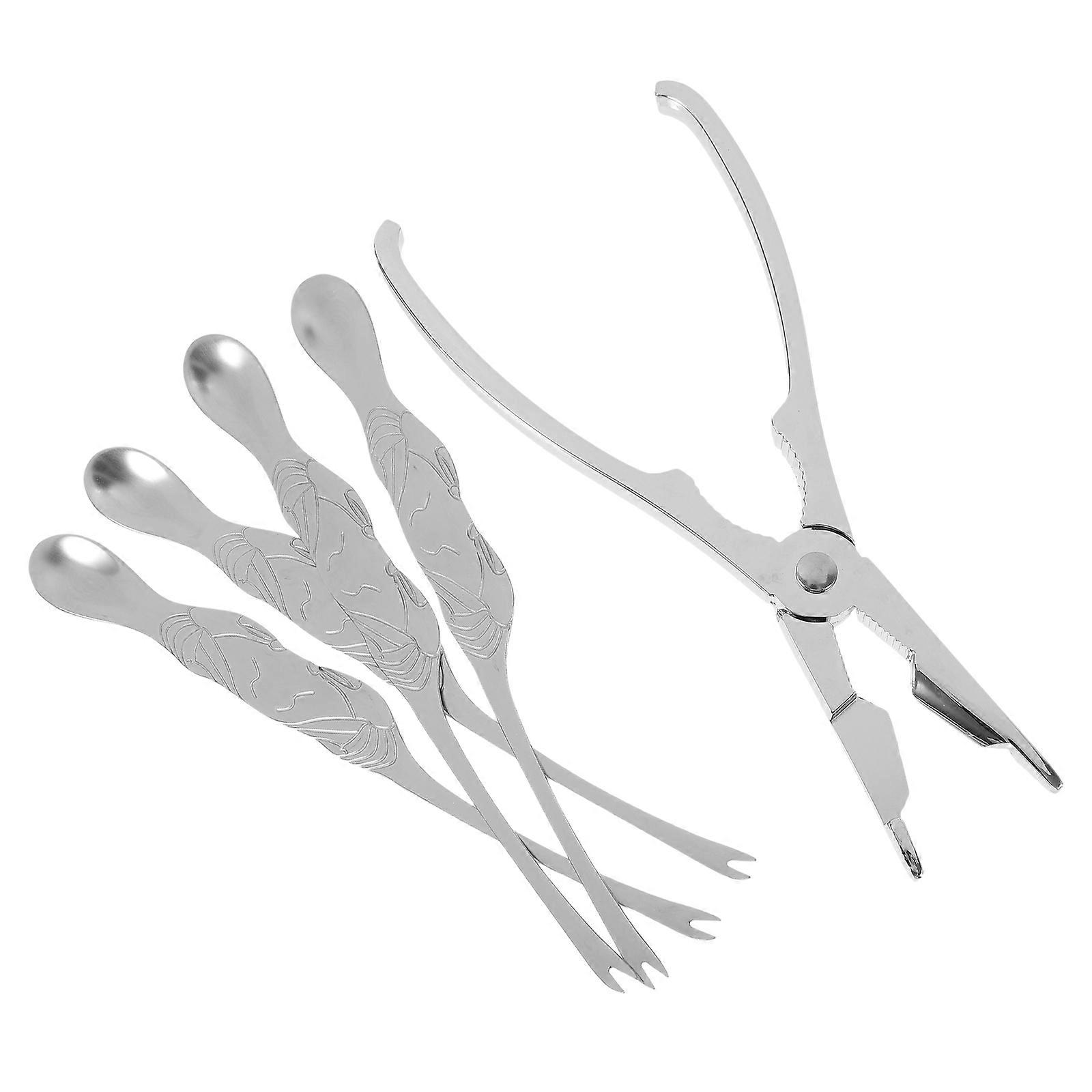 5Pcs Blue Crab Crackers Set Using Lobster Shell Scissors for Seafood