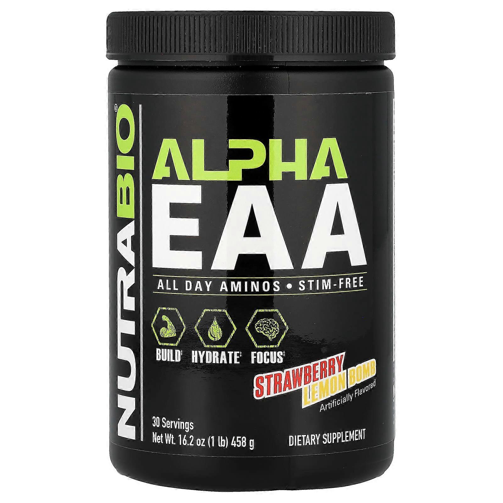 Nutrabio Labs, Alpha EAA, Strawberry Lemon Bomb, 1 lb (458 g)
