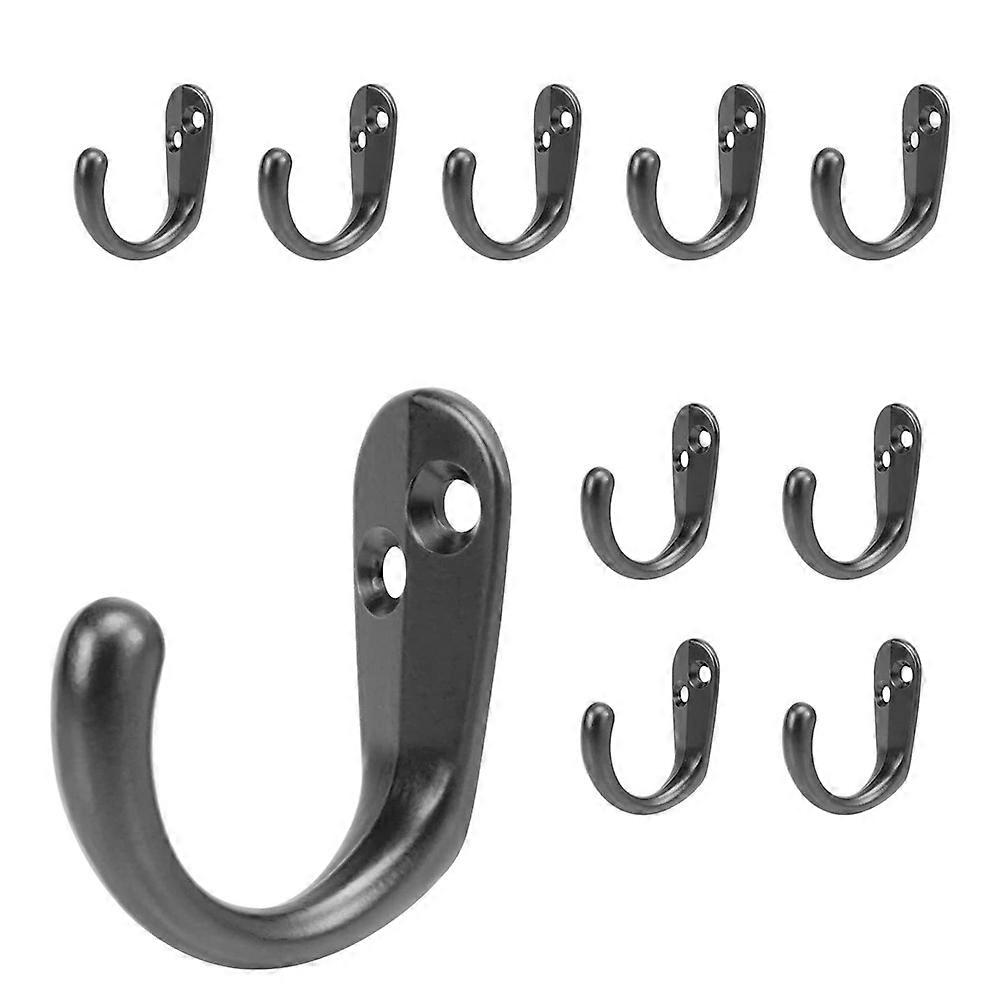 Zinc alloy coat hook, single hook, simple metal coat hook, black solid thickened key hook