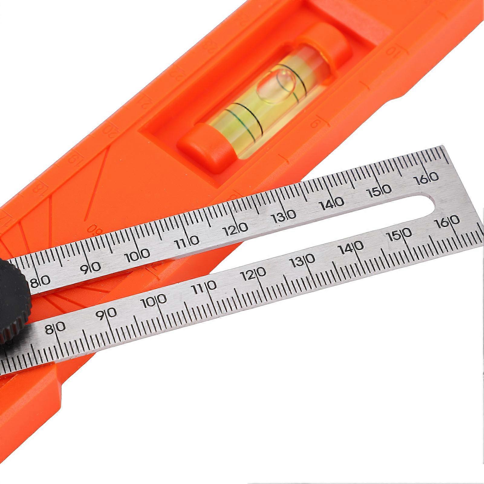 Adjustable Marking Protractor Multi Angle Ruler Foldable Depth Measuring Tool Level Gauge compatible with Woodworking Precise Leveling Posit
