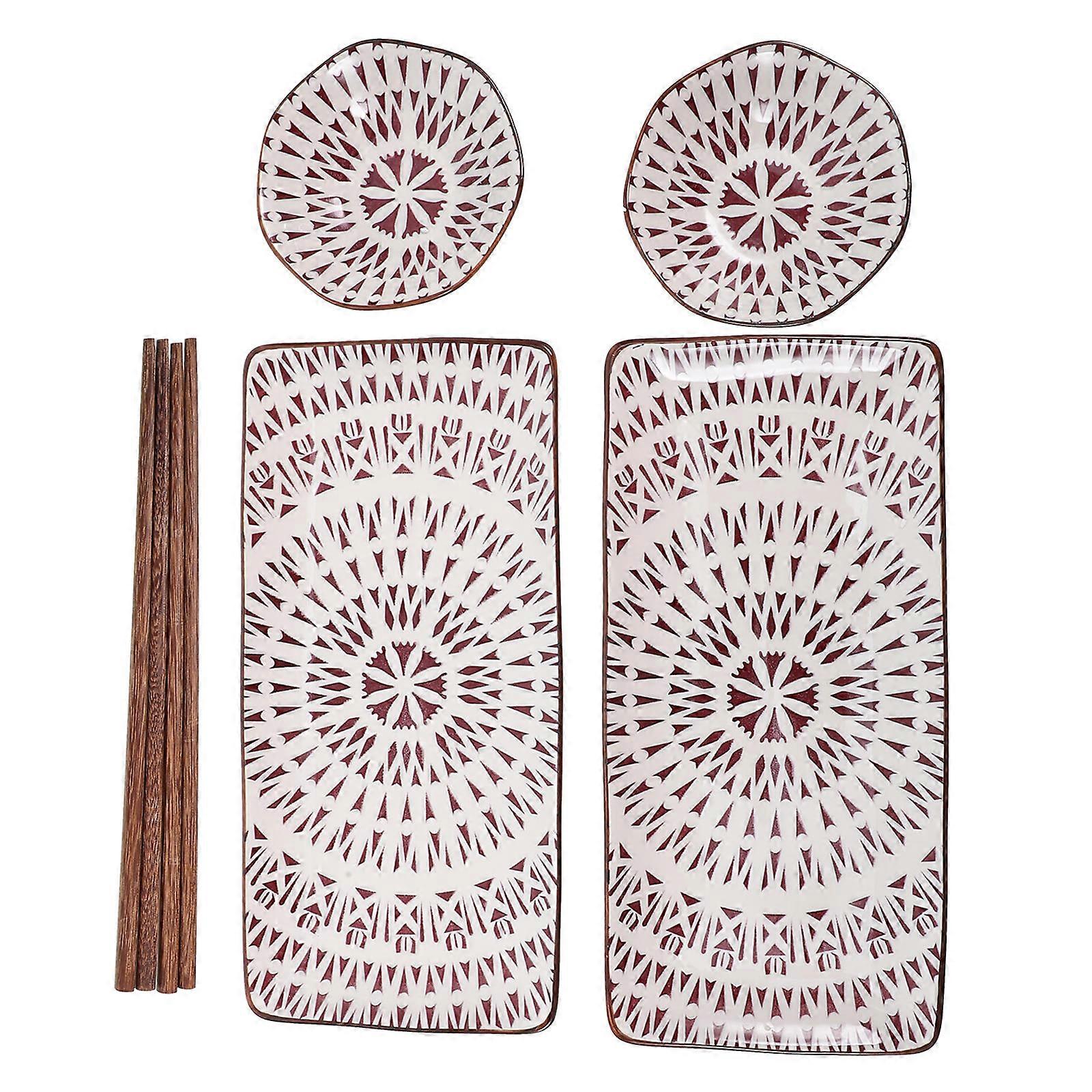 Ceramic Sushi Plate Serving Dish for Food Presentation 2Sets
