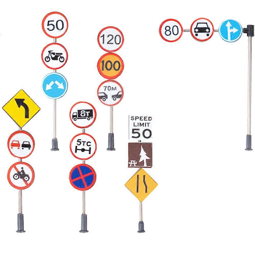 Mini Traffic Sign 6Pcs Pack for Landscape Model and Sand Table Display