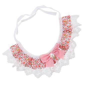 Adjustable Dog Collar Lace Cat Collar Pink for 5Pcs Pet Use