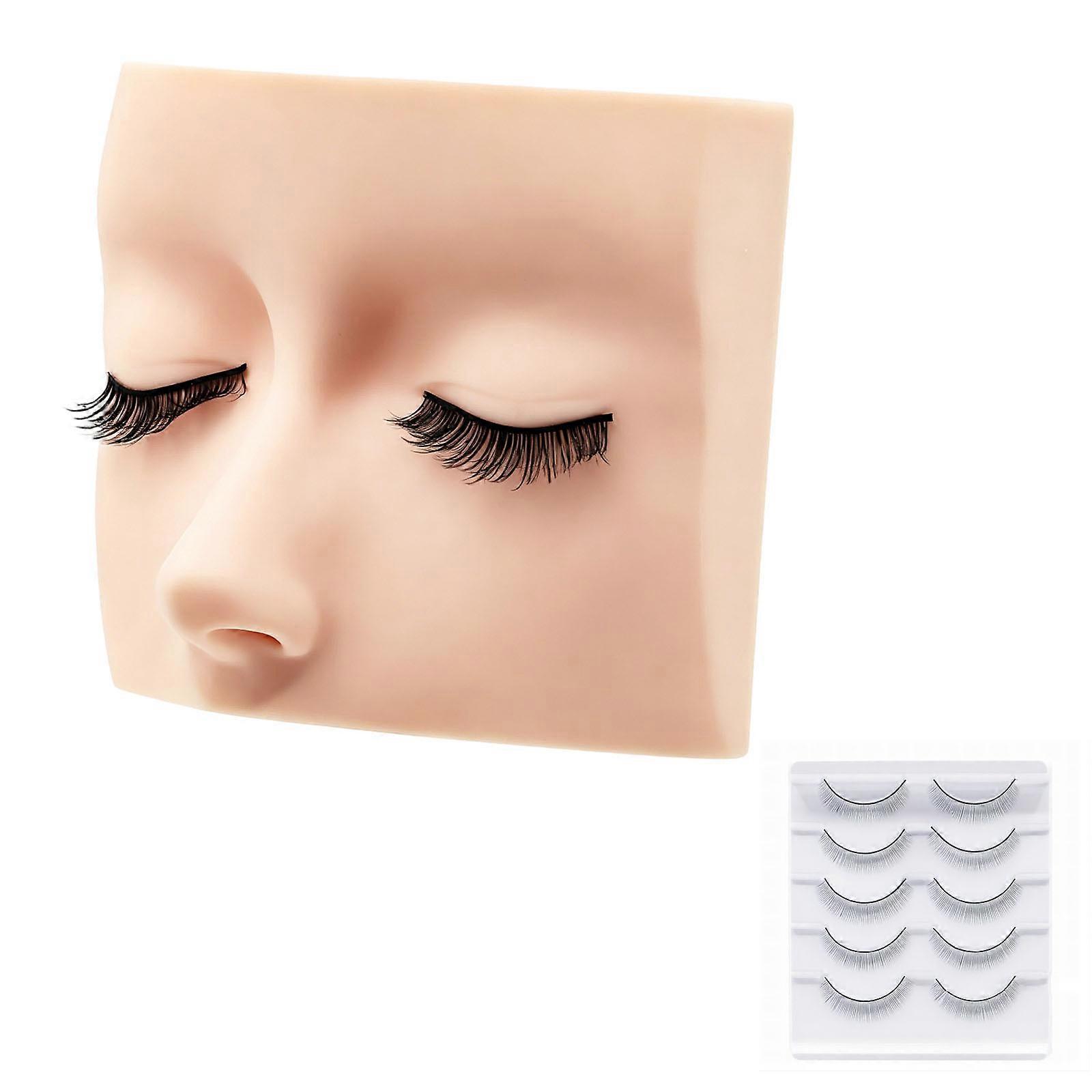 Highly Realistic Silicone Artificial eyelashes Practice Face Model For Beginners Learning Application Techniques Multicolor