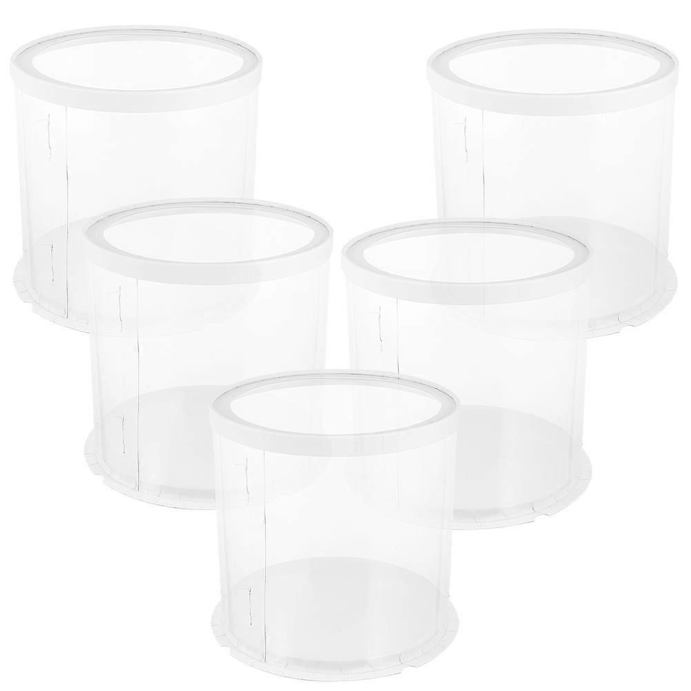 Cake Boxes Round Cake Containers for Decor 5Pcs with Lids