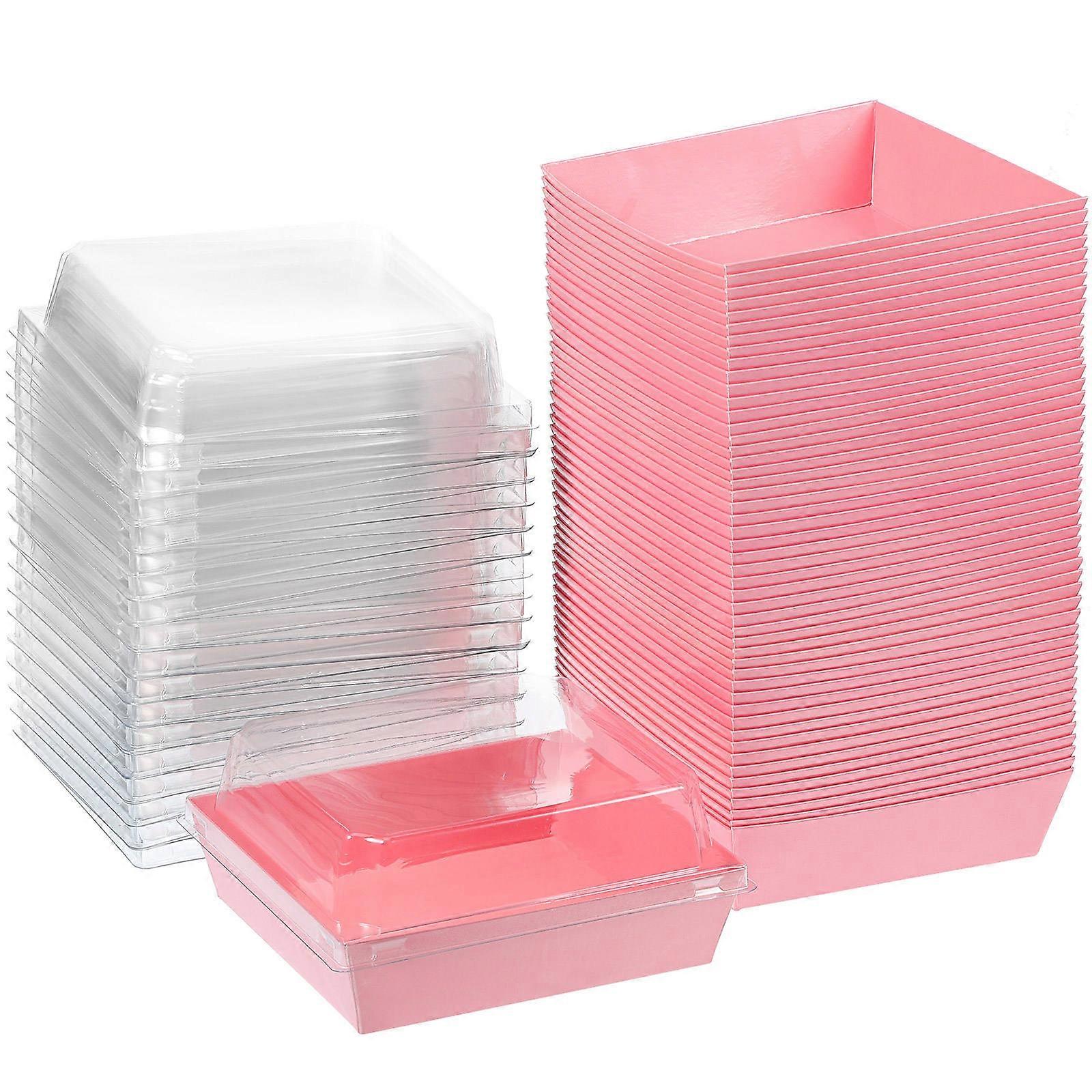 Cake Boxes Assorted Color with Lids for Cake Use 50Pcs Plastic Containers