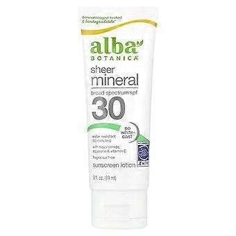 Alba Botanica, Sheer Mineral Sunscreen Lotion, SPF 30, Fragrance Free, 3 fl oz (89 ml), 2-Pack