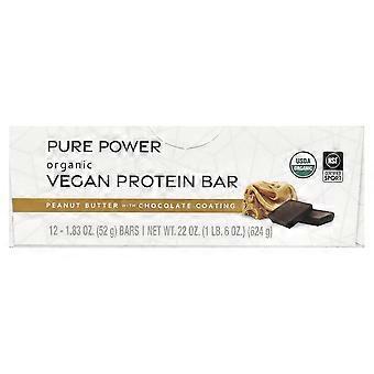 Dr. Mercola, Pure Power, Organic Vegan Protein Bar, Peanut Butter With Chocolate Coating, 12 Bars, 1