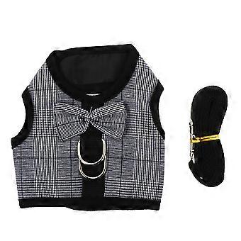 Pet Harness and Leash Set Rabbit Vest for Pets 3Sets Black