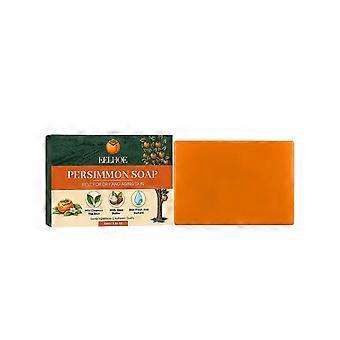 Persimmon Soap Bar with Shea Butter, Gentle Moisturizing Body Cleanser for Dry and Aging Skin, Natural Refreshing Scent Daily Bath Soap, 100g