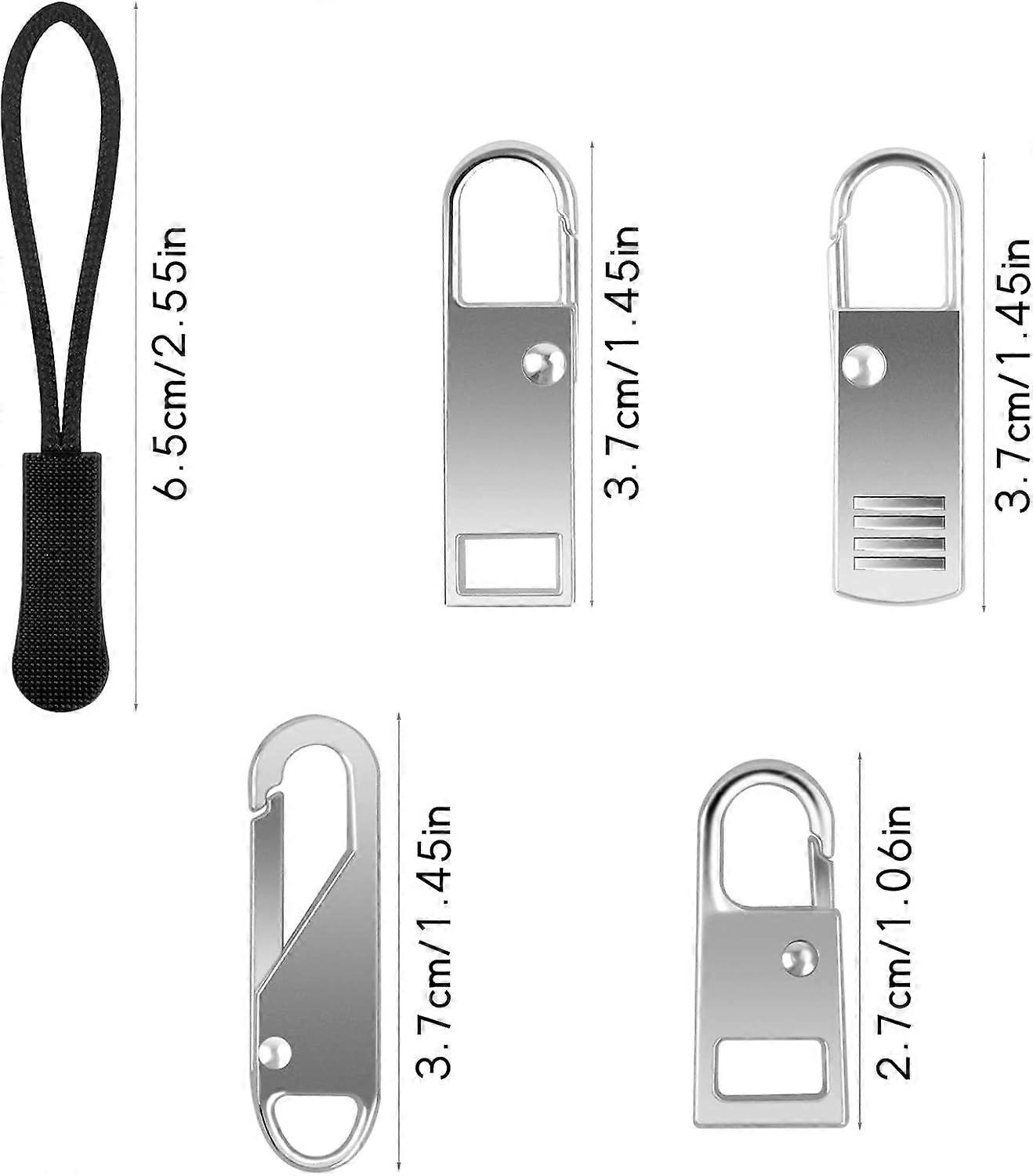 32Pcs Zipper Pull Extension Set Metal Zip Tags Cord Pulls