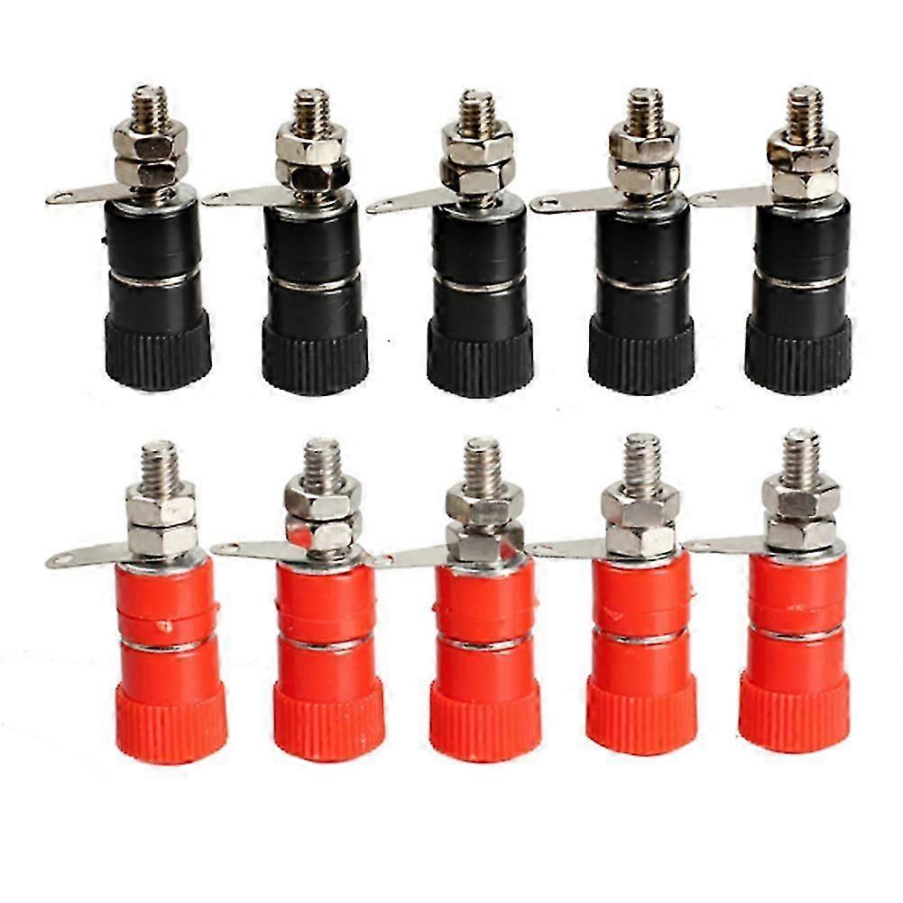 5 Pair 4mm Banana Plug Socket Connector Binding Post for Amplifier Speaker 26-27