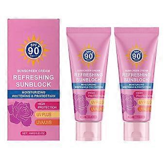 2er-Pack getönte Sonnenschutzlotion für Gesicht und Körper, schweißfest und leicht feuchtigkeitsspendend