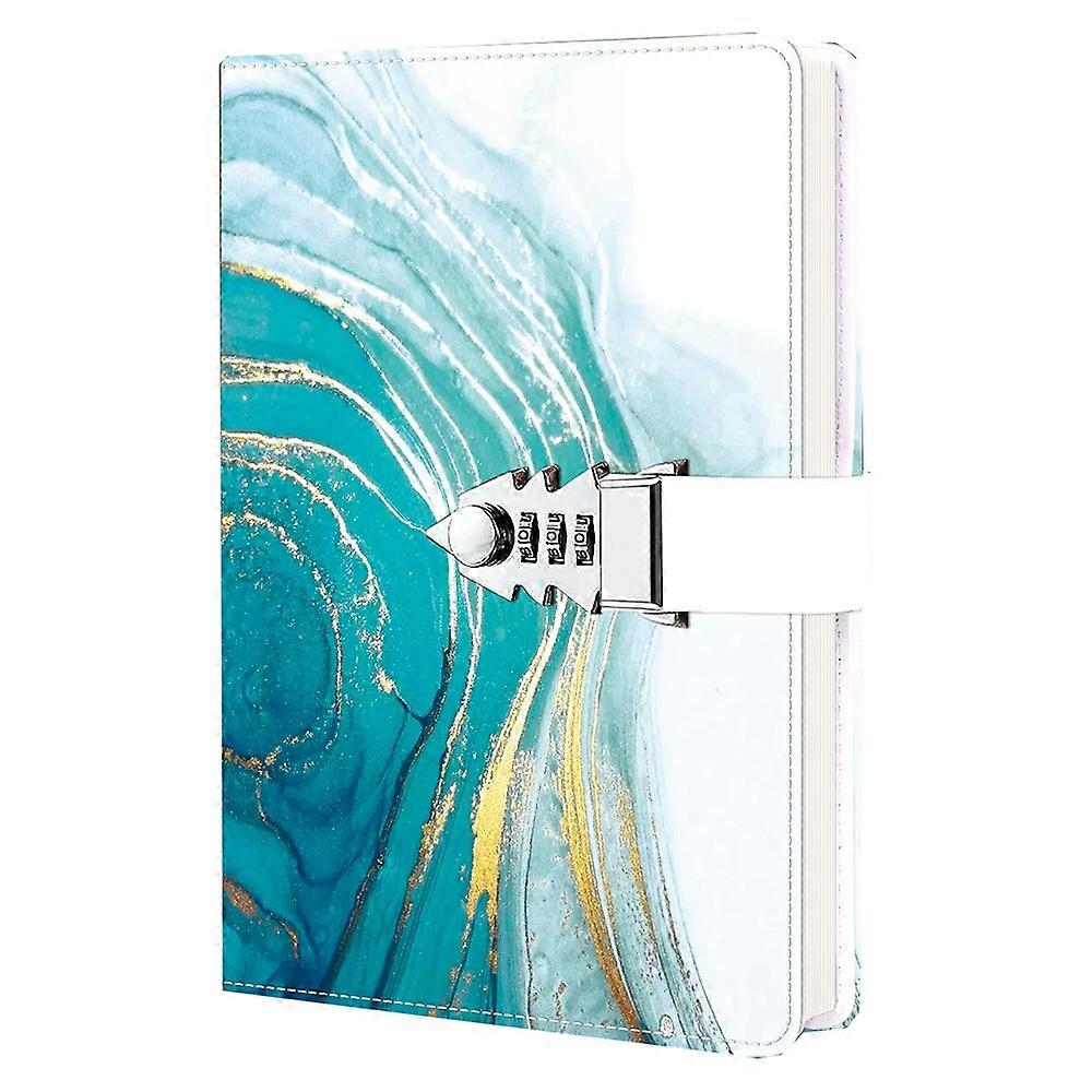 PU Leather Password Notebook, A5 Lockable Journal Lined, Personal Diary with Lock, Journal with Combination Lock