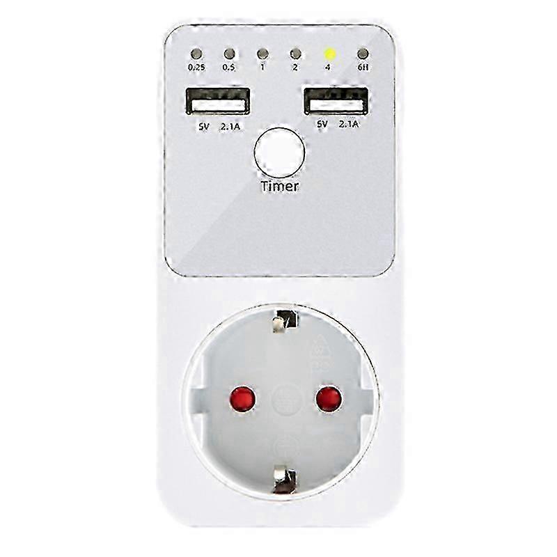 Intelligent Programmable Countdown Timer Socket Electrical 6HR Socket compatible with USB Interface Switch EU Pl