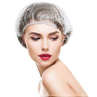 Lot de 100 bonnets de douche jetables, grands bonnets de bain en plastique pour la maison, la cuisine, l'hôtel, les voyages