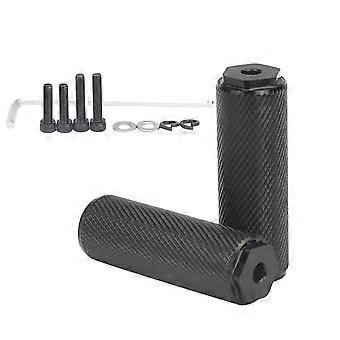1 Paire En Alliage D’aluminium Vélo À Pédales Robuste Cylindre Siège Essieu Stunt Pegs Accessoire De Vélo De Montagne avec Vis et Outils de 6mm - Petit Trou (Noir)