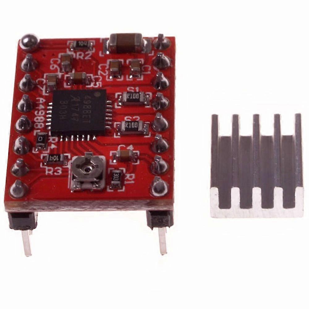 10pcs A4988 Stepper Motor Driver Module Red with Heat Sink for 3D Printer Precise Microstepping Control