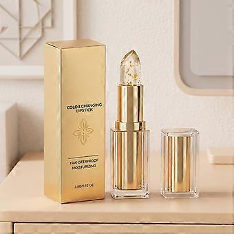 Gold Flake Color Changing Lipstick, Long Lasting Moisturizing Lip Balm, Non Sticky Hydrating Lip Makeup For Daily Wear
