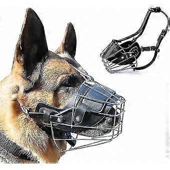 Metalen muilkorf voor grote honden, lederen muilkorf, super