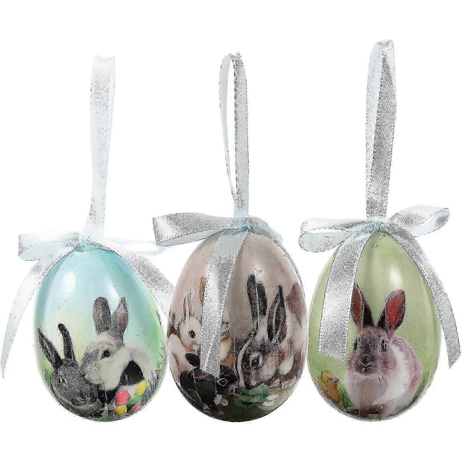 3pcs Easter Hanging Eggs Easter Hanging Pendants Easter Decor Decorative Easter Ornaments
