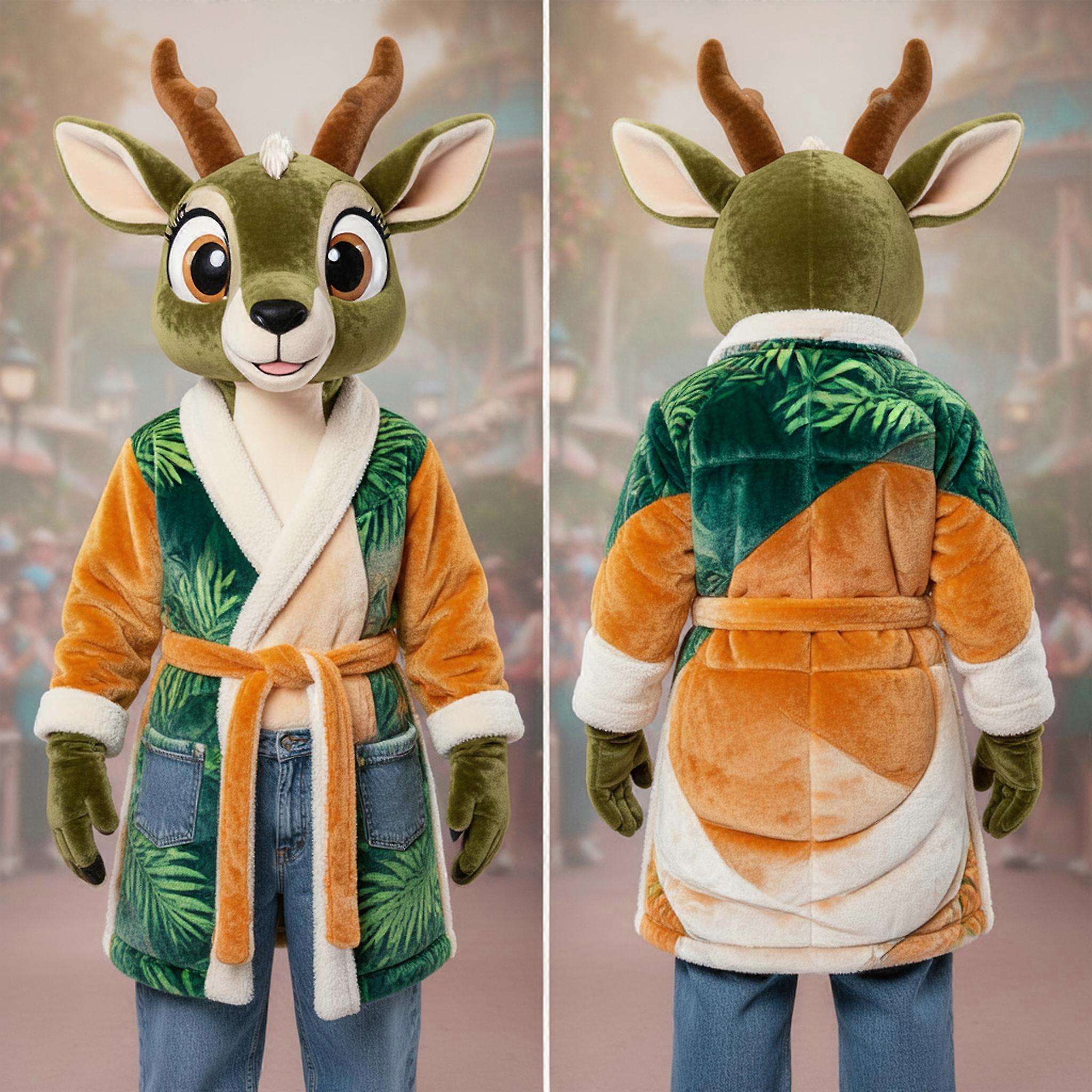 MASTICOT Olive Velvety Gazelle Mascot