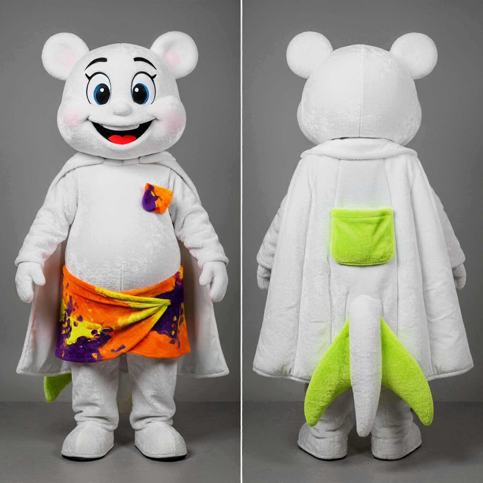 MASTICOT Vibrant White Trapeze Artist Mascot