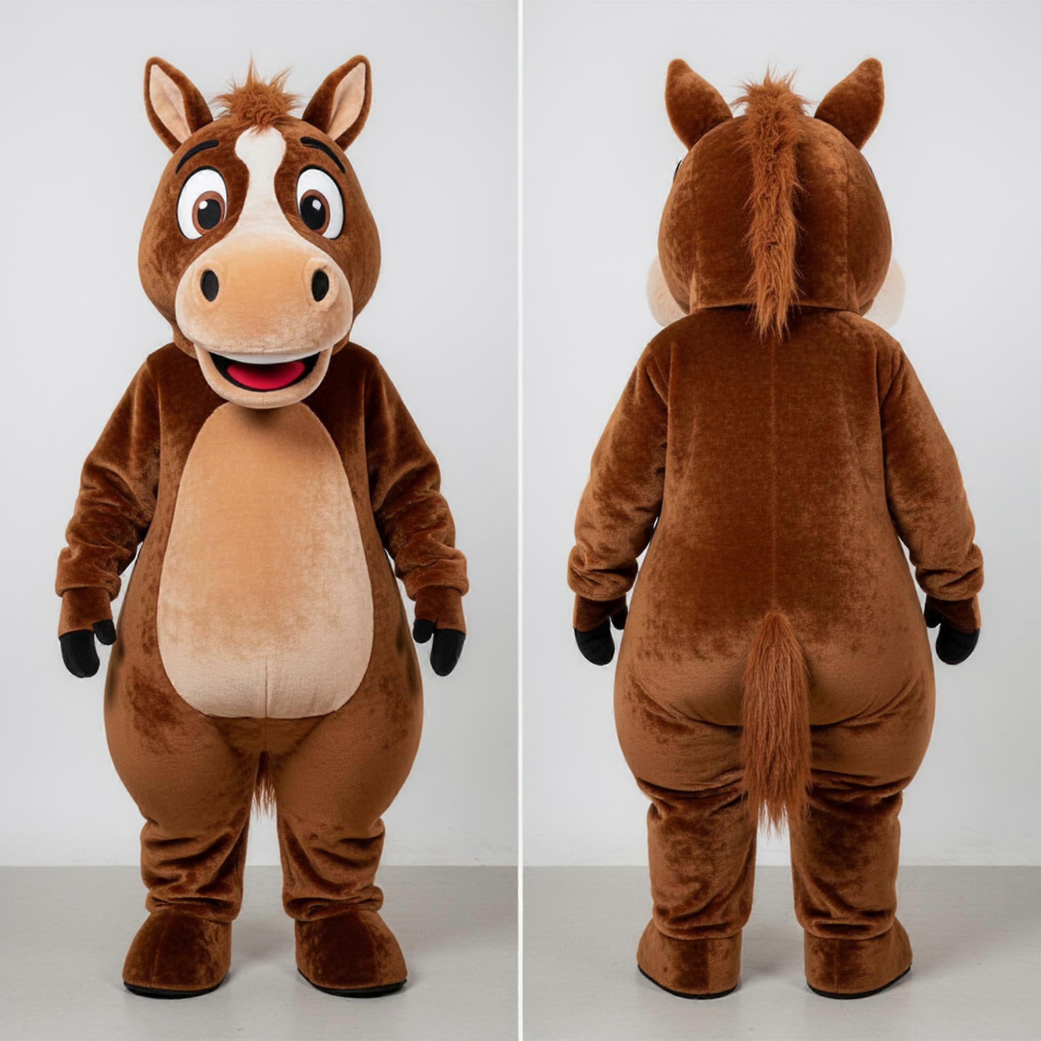 MASTICOT Brown Velvety Horse Mascot