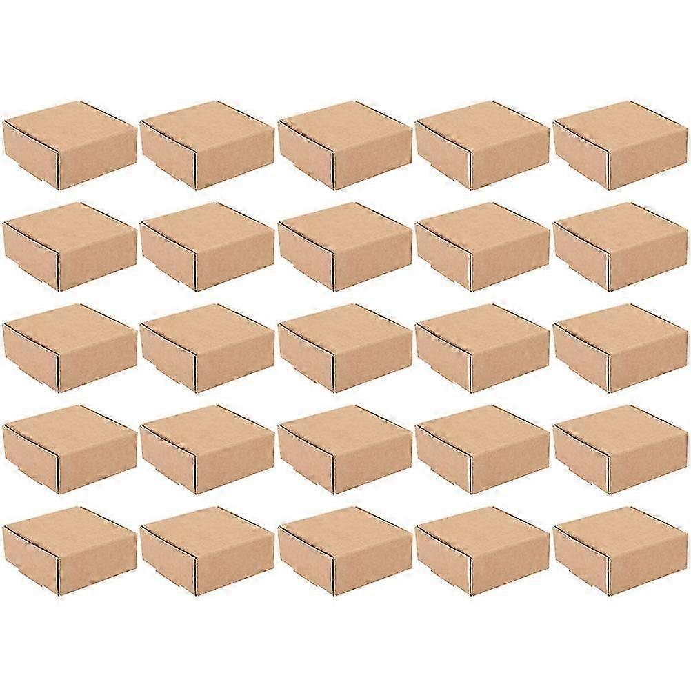 Paper Packing Box Rectangular Box Khaki Paper Material Packaging 25Pack