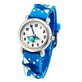 Children Cartoon Watch, PVC Material, Daily Waterproof, Precise Time Keeping, Lovely Dolphin Design, for Kids School Travel Outing, 1 Set
