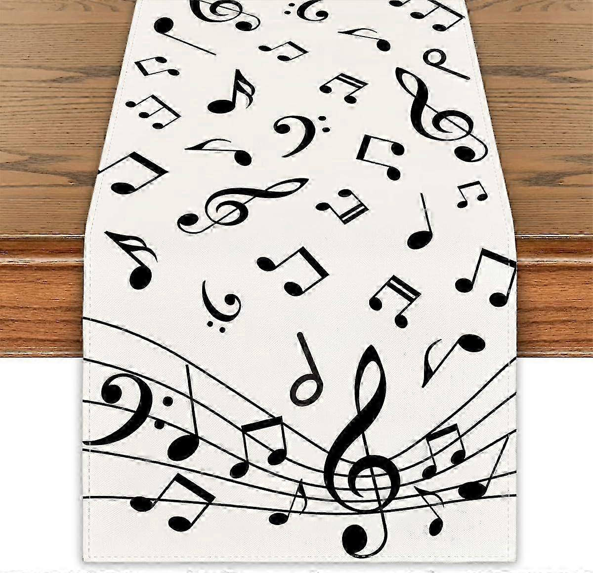 Musical Notes Farmhouse Linen Runner