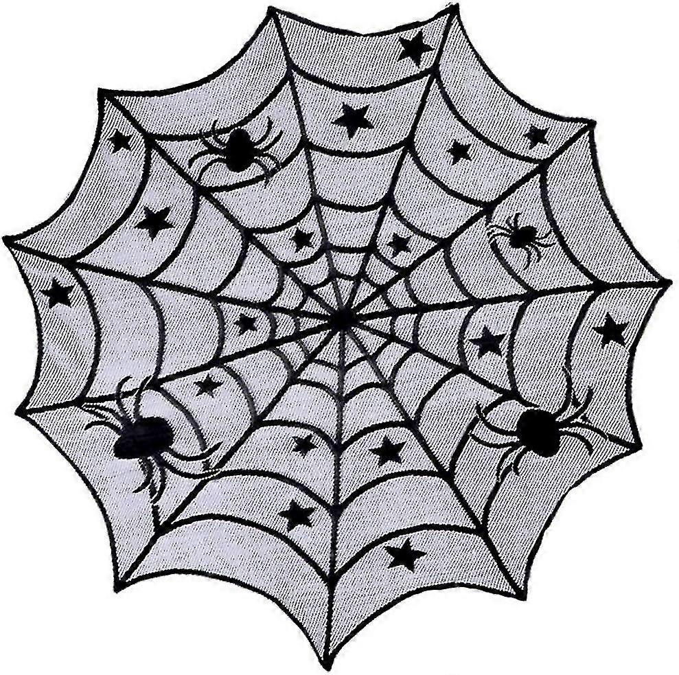 Spooky Wavy Edge Spider Web Table Topper