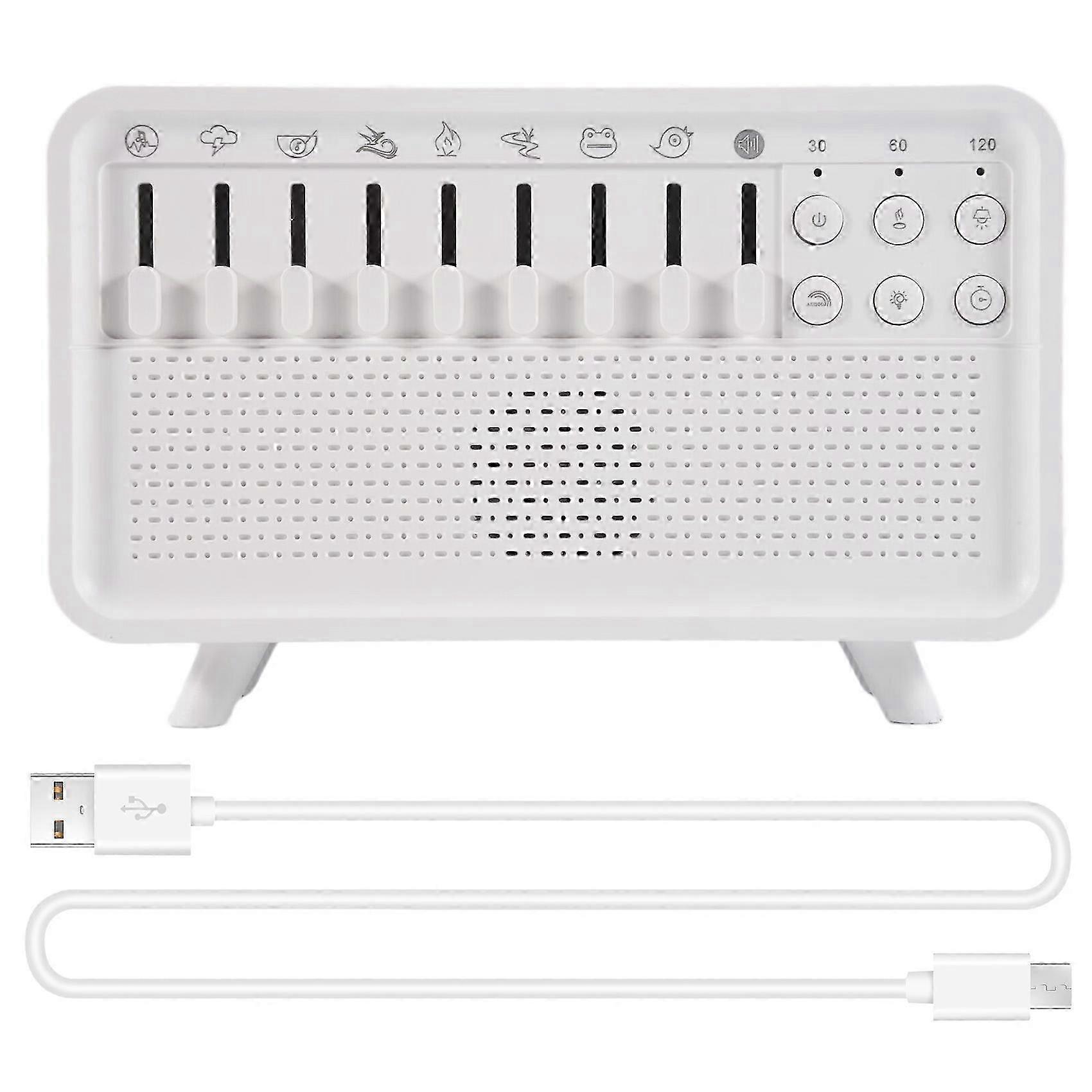 White Noise Machine Diffuser Air Aroma Diffuser Humidifier with 8 White Noise Adjustable, Night Light, Bluetooth Speaker
