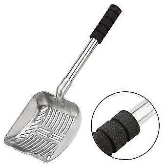 Kattesandskje i rustfritt stål med avtakbar, langt håndtak, dyp spade, non-stick