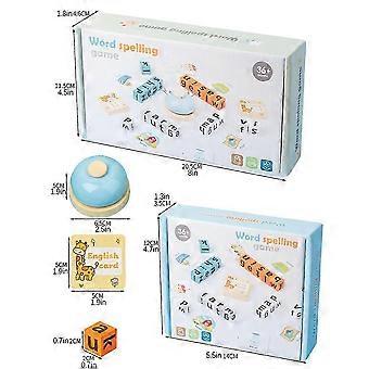 Wooden Word Dice Game With Cards Bells