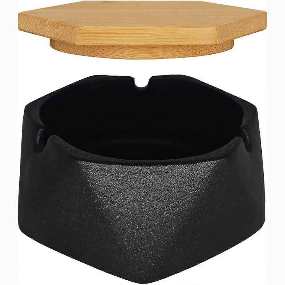 Portable Ceramic Ashtray Hexagonal Edge Slot