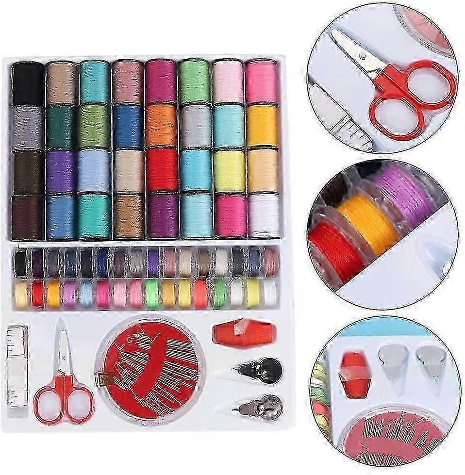 Sewing Kit with Scissors, Thread, Needle, and Measuring Tape core