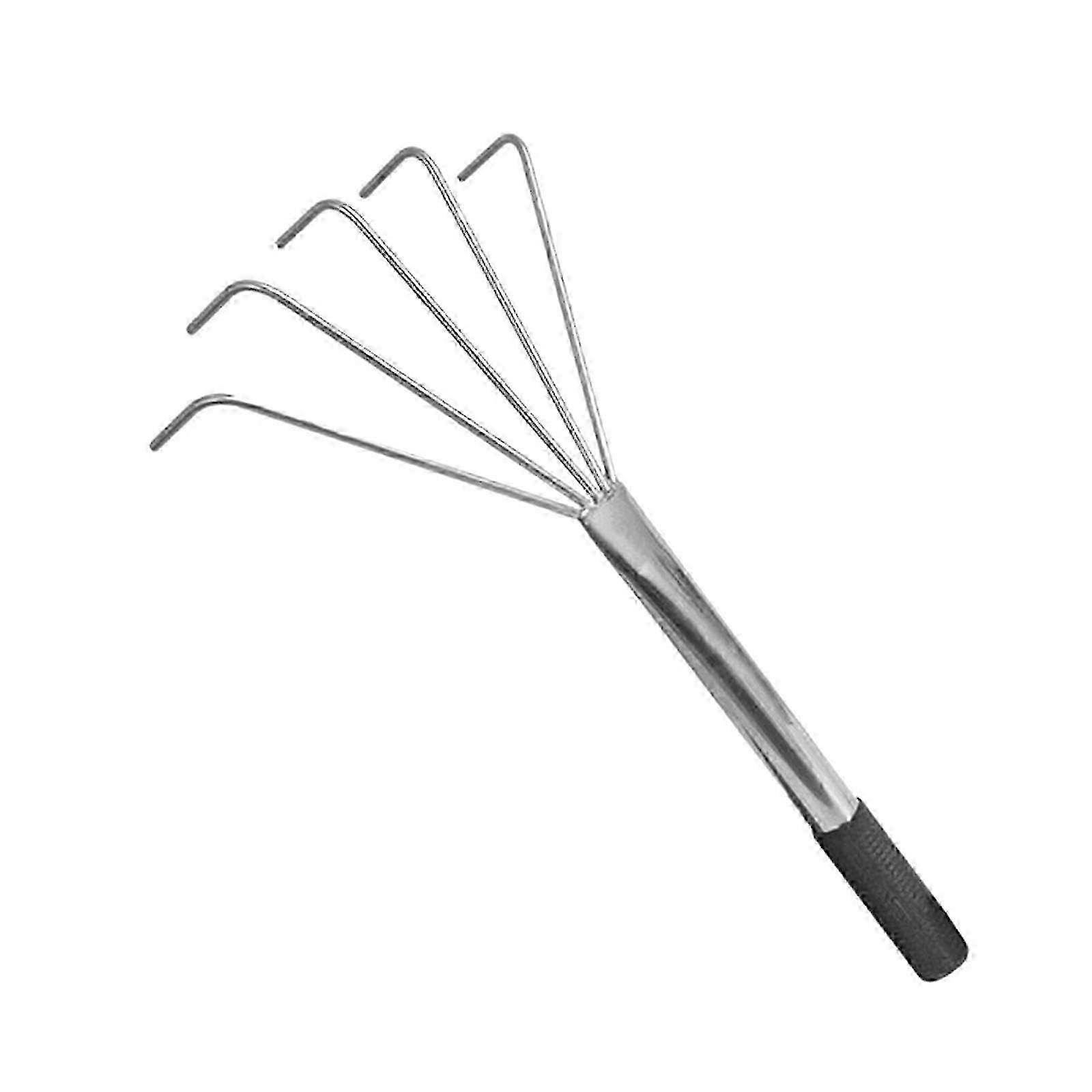 Compact Stainless 5-Tine Garden Rake